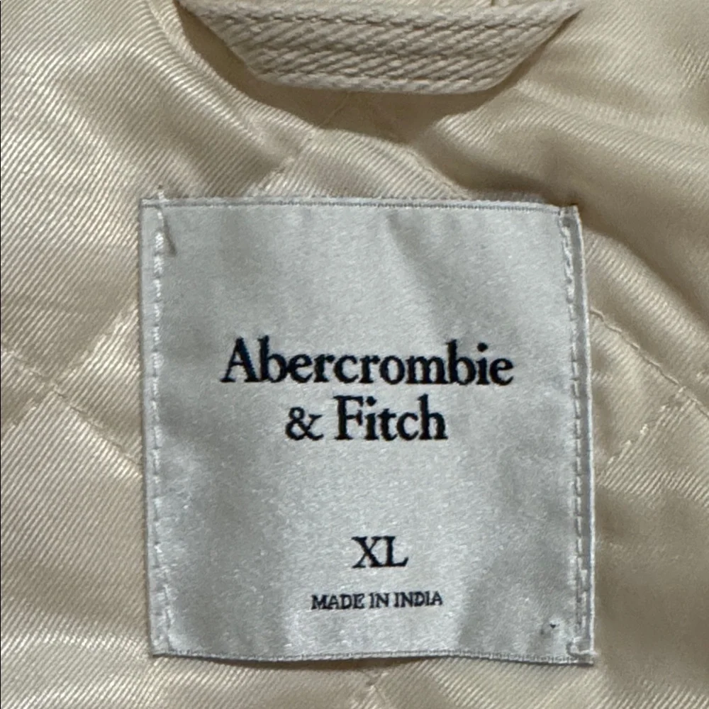 Abercrombie Crop Twill Workwear Jacket Cream Gray Corduroy Collar Streetwear-XL - Picture 12 of 13